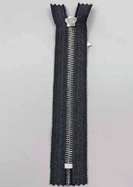 Durable Y Style Metal Teeth Zipper With Pure Cotton Cloth / Metal Zippers For Jeans