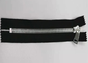 5# Double Point Pull Teeth Zipper With Cotton Fabric Nickel Color