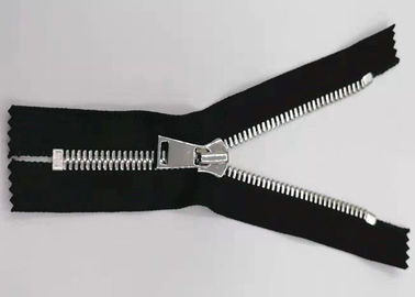 5# Double Point Pull Teeth Zipper With Cotton Fabric Nickel Color