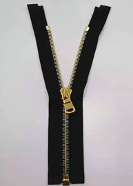 Open End Brass Metal Teeth Zipper With Shiny Gold Color For Home Textile