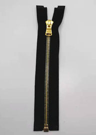 Open End Brass Metal Teeth Zipper With Shiny Gold Color For Home Textile