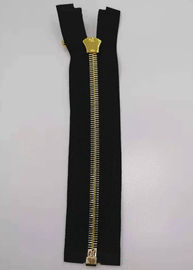 Open End Brass Metal Teeth Zipper With Shiny Gold Color For Home Textile