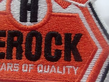 Semicircle Shape Custom Embroidered Patches Laser Cut Basis Finishing
