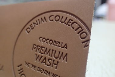 Durable Embossed Leather Patches / Custom Logo Patches For Jeans，Bags，Clothes