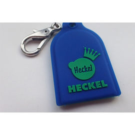 Silicone Dog Tag Keychain Personalized Promotional Gifts Debossed Logo Non - Toxic