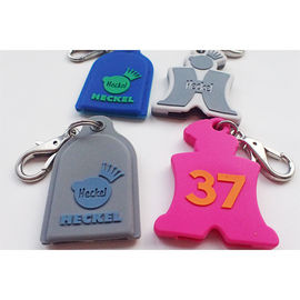 Silicone Dog Tag Keychain Personalized Promotional Gifts Debossed Logo Non - Toxic