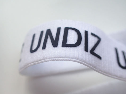 Printed Silicone Logo On Elastic Webbing Tape Customized Design