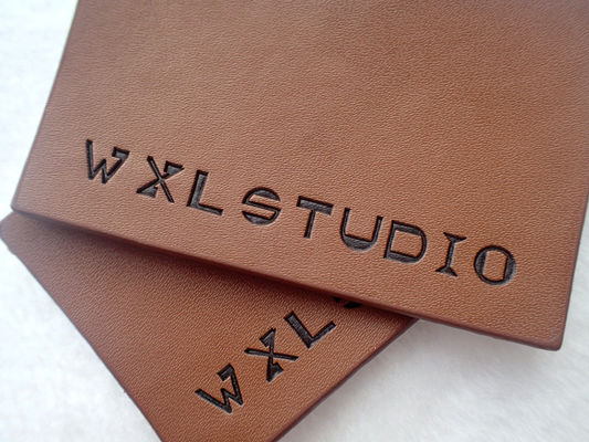 Personalized Logo Garment Leather Patch Embossed Black Logo Leather Label