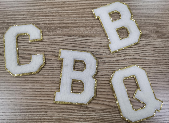 Towel Embroidered Letter Patches Heat Transfer Labels For Clothes