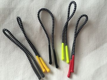 Colorful Silicon Rubber Zipper Puller With 2mm Polyester Elastic Cord