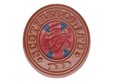Colorful Custom Embossed Leather Patches For Hats / Bag Light Weight