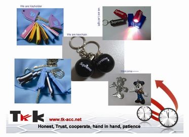 Novelty Personalized Promotional Gifts Imprinted Logo PVC Keychain With LED Light