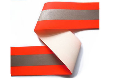 Red / Green Safety Reflective Fabric Tape , Retro Sew On Reflective Tape For Clothing