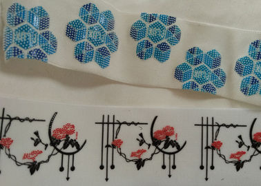 Shinny Silicon Printing Logo Screen Printing Label For Woven Tape