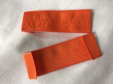 Comfortable Needleloom Woven Clothing Labels With High Frequency Debossing