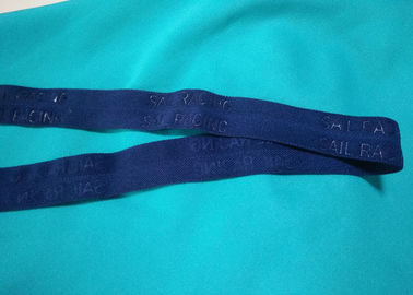 100% Polyester / Nylon Knitted Folded Elastic Ribbon With Logo Embossed