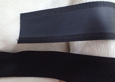Polyester Matte Effect Coating Woven Tape , Non Elastic Cord Black Color