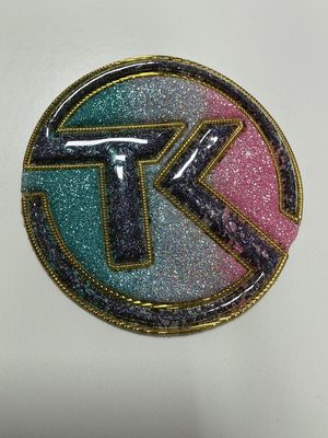 Purple Design Heat Transfer Custom Rainbow Colored Holographic Effect Metallic Soft TPU Patches For On Jeans