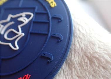 Embossed 3 Dimensional Rubber Label PVC Logo Heat Press Or Sew On Coat / Luggage