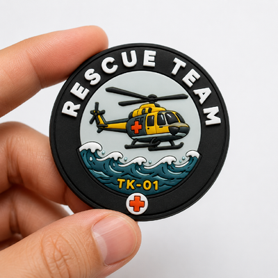 Custom silicone 3D High Frequency TPU Badges featuring personalized logos designed for apparel and clothing patch branding