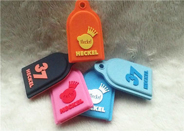 SGS Personalized Promotional Gifts / Multi - Colored Embossed Or Debossed Silicon PVC Keychain