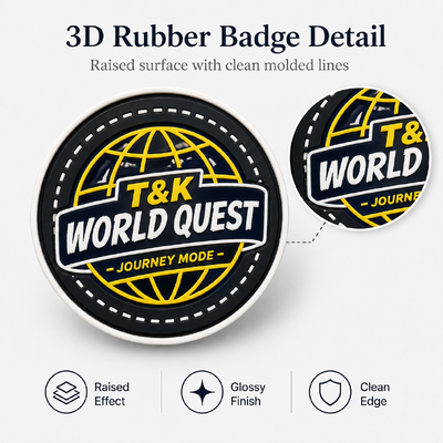 Durable custom 3D High Frequency TPU Badges made from silicone material perfect for apparel and clothing patch branding