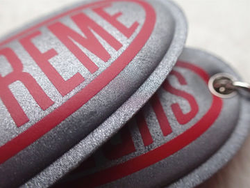 Custom Silver Reflective Screen Printed Keyring Chain For Promotion Gift