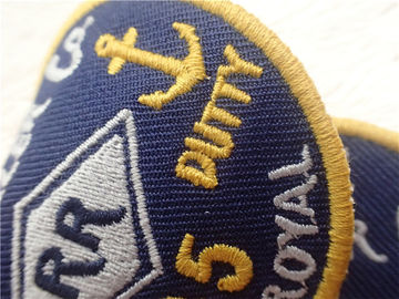 Eco - Friendly Custom Twill Patches Sew - On Back For Garment / Embroidered Cloth Badges