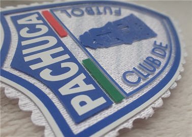 Three Dimensional Silicon Custom Clothing Patches , Multi - Color Tatami Flocking Heat Transfer Label