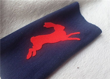 Short Plush Monochrome Flocking Heat Transfer Logo For Clothing Bright Red Color