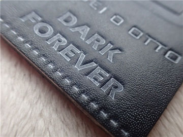 Eco - Friendly PU Leather Embossed Logo Patches For Jeans Pantone Color