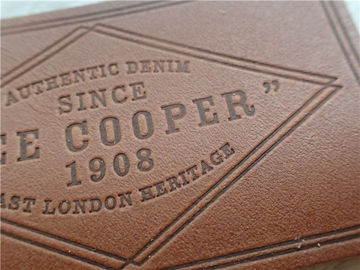 Customized Fashion Embossed Leather Patches For Bags , Garment
