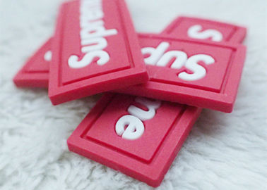 Flat Color Separation Clothes Rubber Logo Patches / PVC Rubber Label