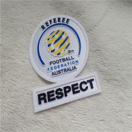 Fashion Custom Clothing Patches Football Federation Washable Tatami Flocking Label For Garment