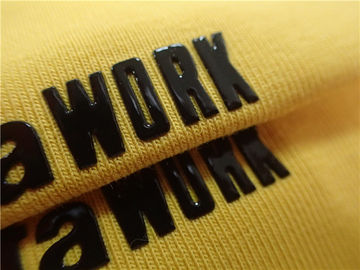 Fashion Heat Transfer Labels For Sportswear Shiny Black Silicone Logo