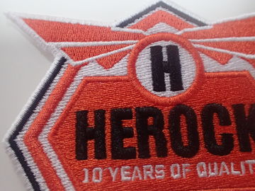 Semicircle Shape Custom Embroidered Patches Laser Cut Basis Finishing