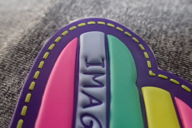 Professional Embossed Custom Tpu Patch  / 3D Rubber Patches Pantone Color