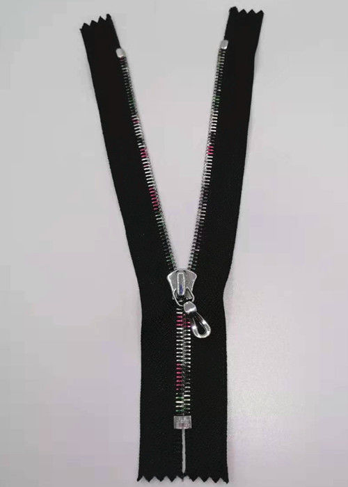 Colorful 5 And Small Metal Teeth Zippers For Coats / Open Ended Metal Zips